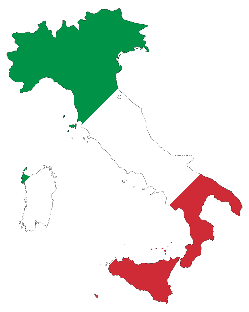 Italy Map Flag With Stroke 263443 